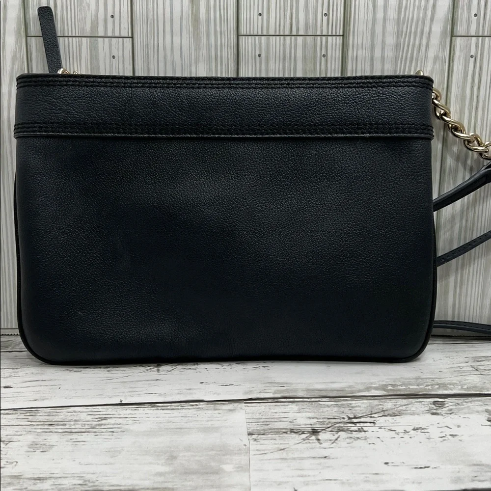 Kate Spade  Black Leather Crossbody Shoulder Bag | Chain Strap